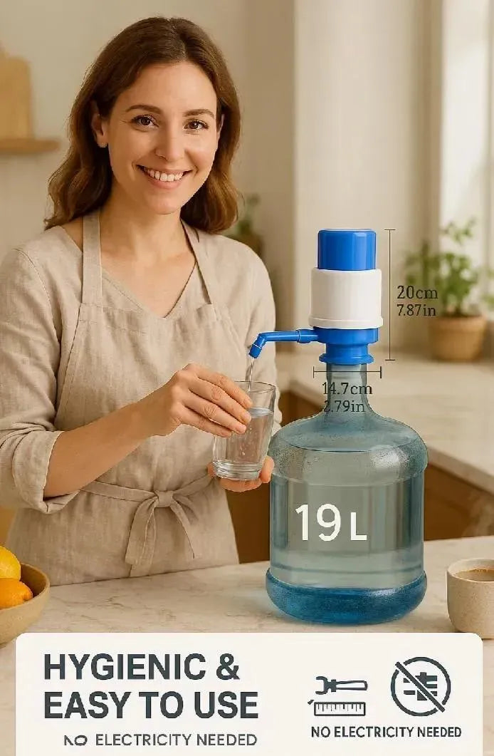 Blue Manual Water Pump for Kitchen, ABS Plastic, Leak-Proof