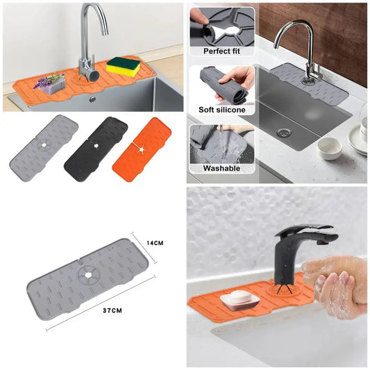 Silicone Sink Drainage Pad-Non Skid Faucet Mat for Kitchen and Bathroom