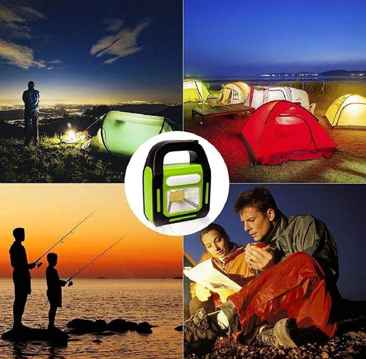 Solar LED Work Light Green Black Rechargeable
