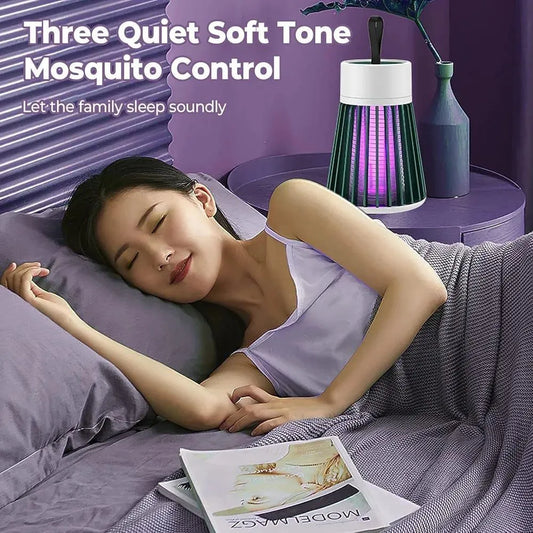 USB Rechargeable Mosquito Killer Lamp Green White 12.5cm