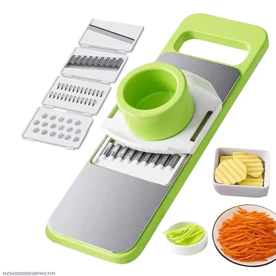 Green Multi-Blade Vegetable Slicer with Non-Slip Handle