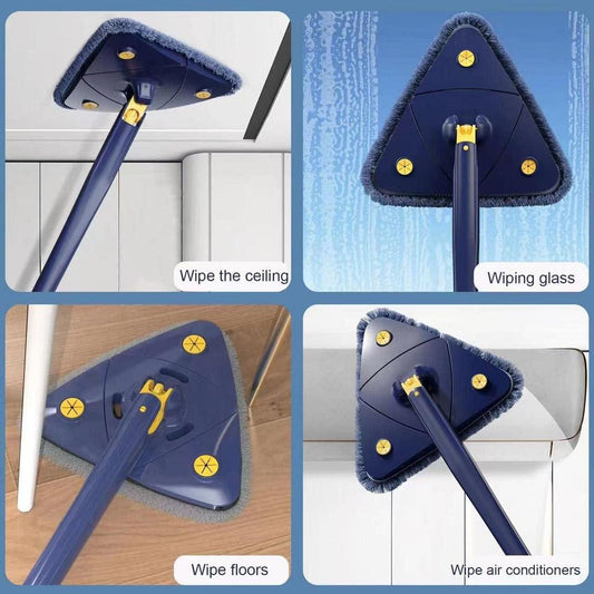 Blue Microfiber Mop with 4 Pads for Home Cleaning