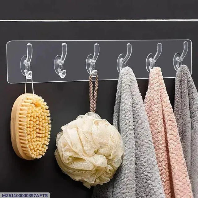 Transparent Wall Hooks for Bathroom Storage ABS Plastic
