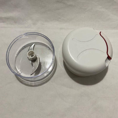 Mini Food Chopper White PP Plastic No Electricity