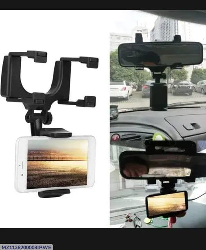 Car Phone Holder 360° Rotation Black ABS