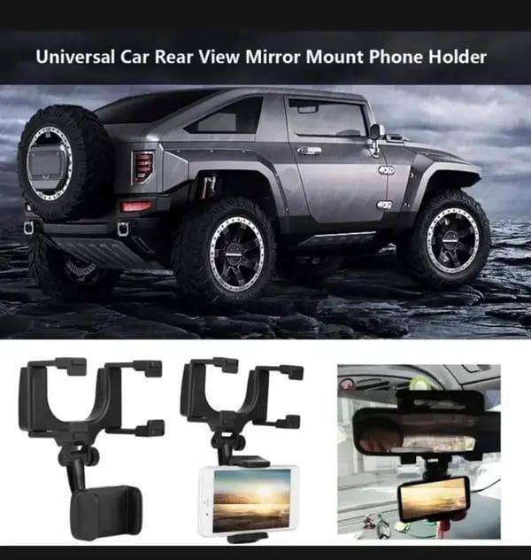 Car Phone Holder 360° Rotation Black ABS