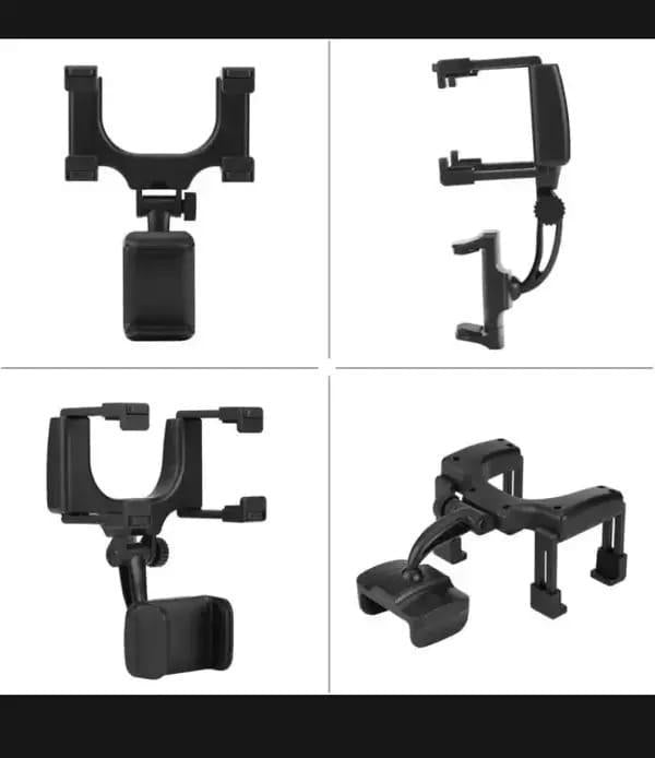 Car Phone Holder 360° Rotation Black ABS