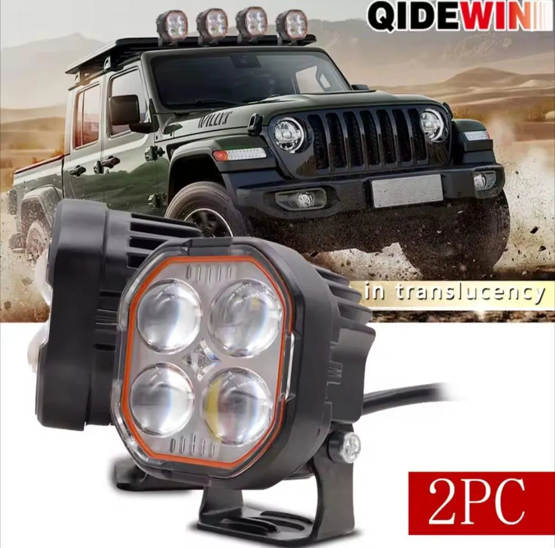 LED Car Work Light 2PC Four-Leaf Crocodile Metal
