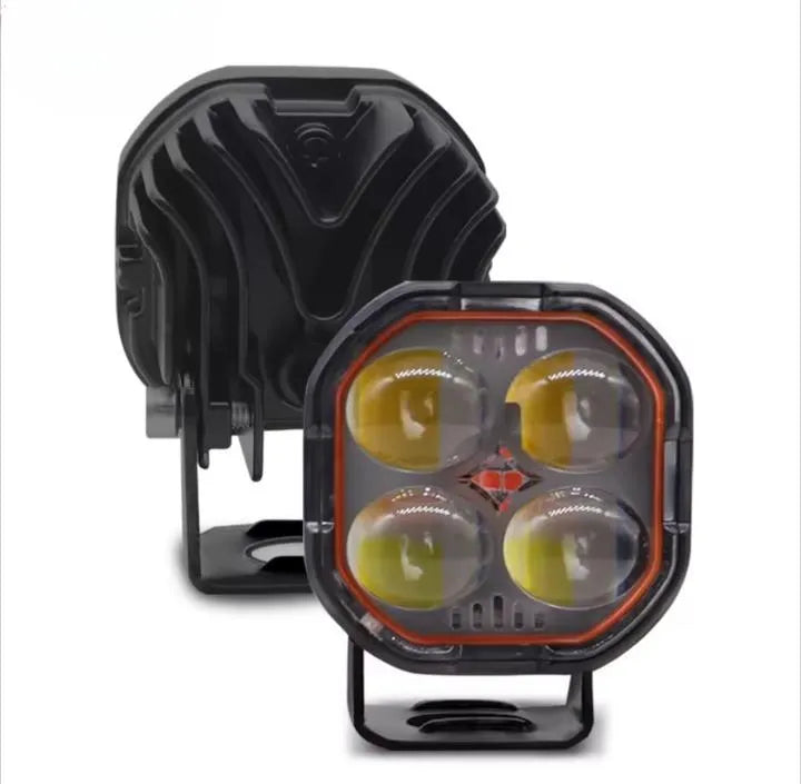LED Car Work Light 2PC Four-Leaf Crocodile Metal