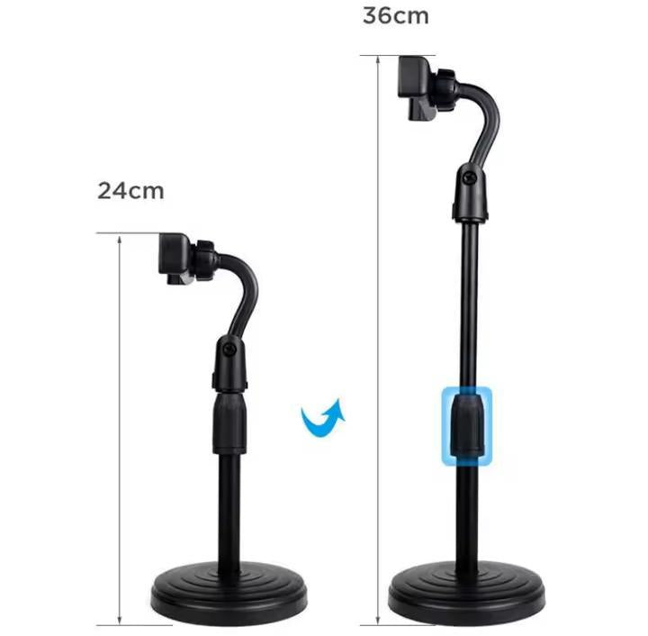 Portable Tripod Stand for Smartphones 360° Rotating Black Plastic