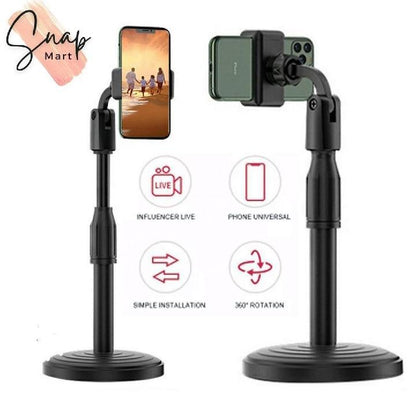 Portable Tripod Stand for Smartphones 360° Rotating Black Plastic