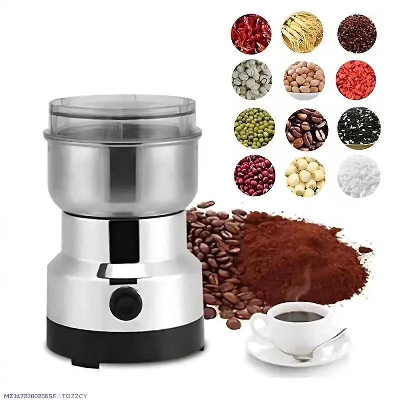 Portable Electric Spice Grinder Stainless Steel Silver