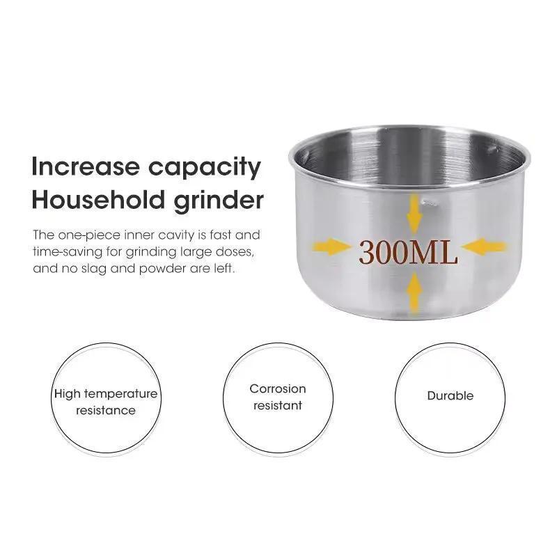 Portable Electric Spice Grinder Stainless Steel Silver
