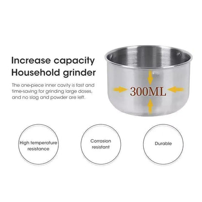 Portable Electric Spice Grinder Stainless Steel Silver