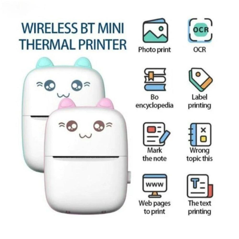 Pink Cat Pocket Printer for Daily Use