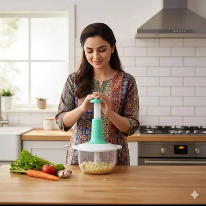 Kitchen Push Chopper Multicolor ABS Plastic Vegetable Cutter