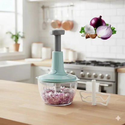 Kitchen Push Chopper Multicolor ABS Plastic Vegetable Cutter
