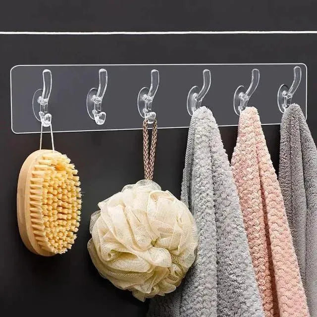 Transparent Wall Hooks for Bathroom Storage ABS Plastic