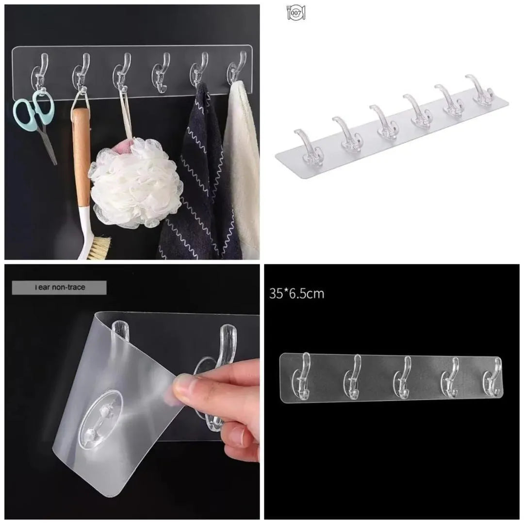 Transparent Wall Hooks for Bathroom Storage ABS Plastic