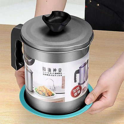 Stainless Steel Frying Pot 1.4L Grey Non-Slip Handle