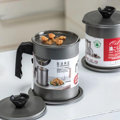 Stainless Steel Frying Pot 1.4L Grey Non-Slip Handle