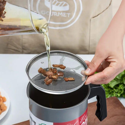 Stainless Steel Frying Pot 1.4L Grey Non-Slip Handle