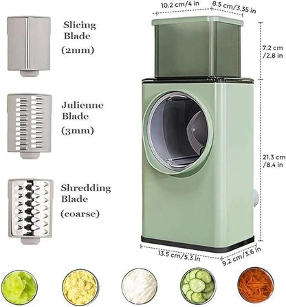 Green Manual Food Chopper with 3 Blades