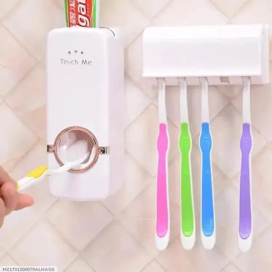 Stylish Toothpaste Dispenser with 4 Brush Holders