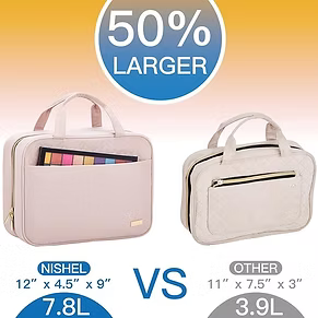 Large Travel Cosmetic Bag with Waterproof Hanging Hook