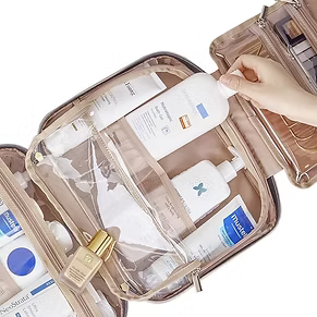 Large Travel Cosmetic Bag with Waterproof Hanging Hook