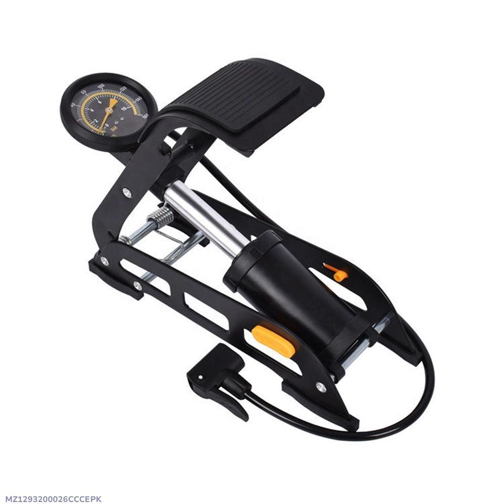 Stainless Steel Tire Pump Black with Gauge