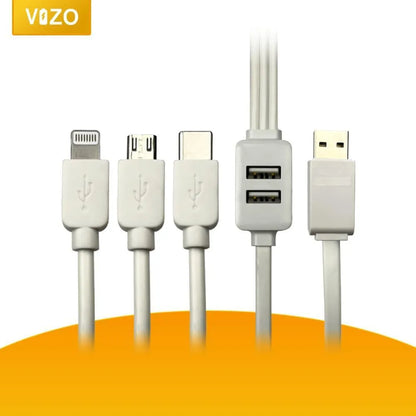 5-in-1 USB Charging Cable White Copper Core