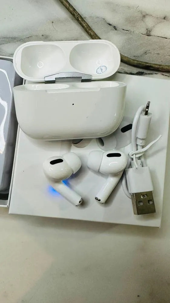 White Bluetooth Earbuds with Charging Case