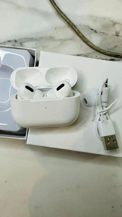White Bluetooth Earbuds with Charging Case
