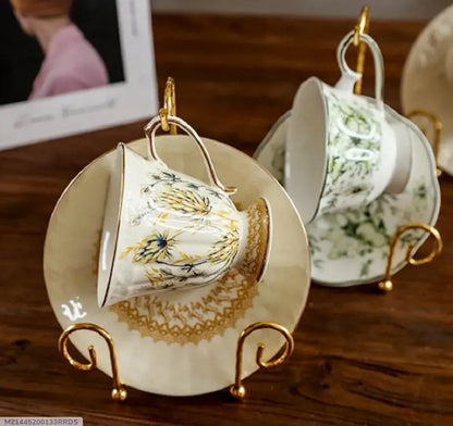 Vintage Tea Cup Display Stand with Gold Finish