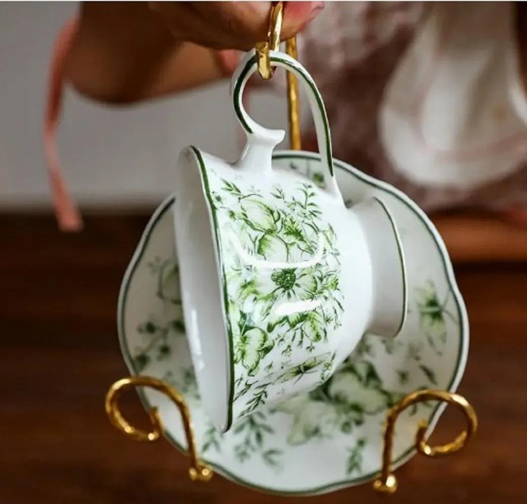 Vintage Tea Cup Display Stand with Gold Finish
