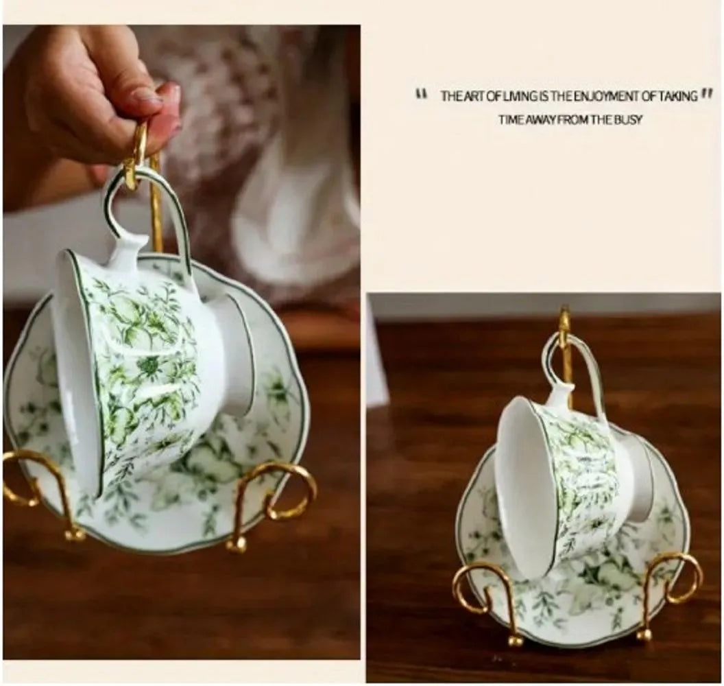 Vintage Tea Cup Display Stand with Gold Finish