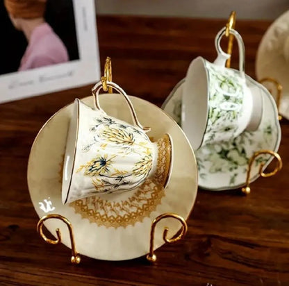 Vintage Tea Cup Display Stand with Gold Finish