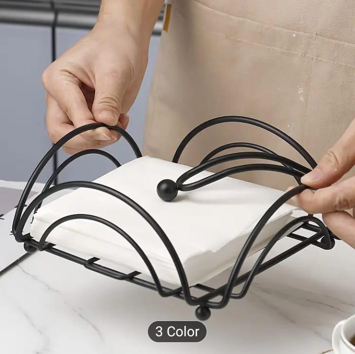 Golden Metal Tissue Holder for Home Office Party