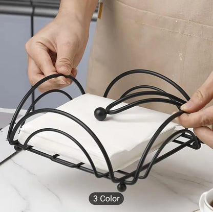 Golden Metal Tissue Holder for Home Office Party