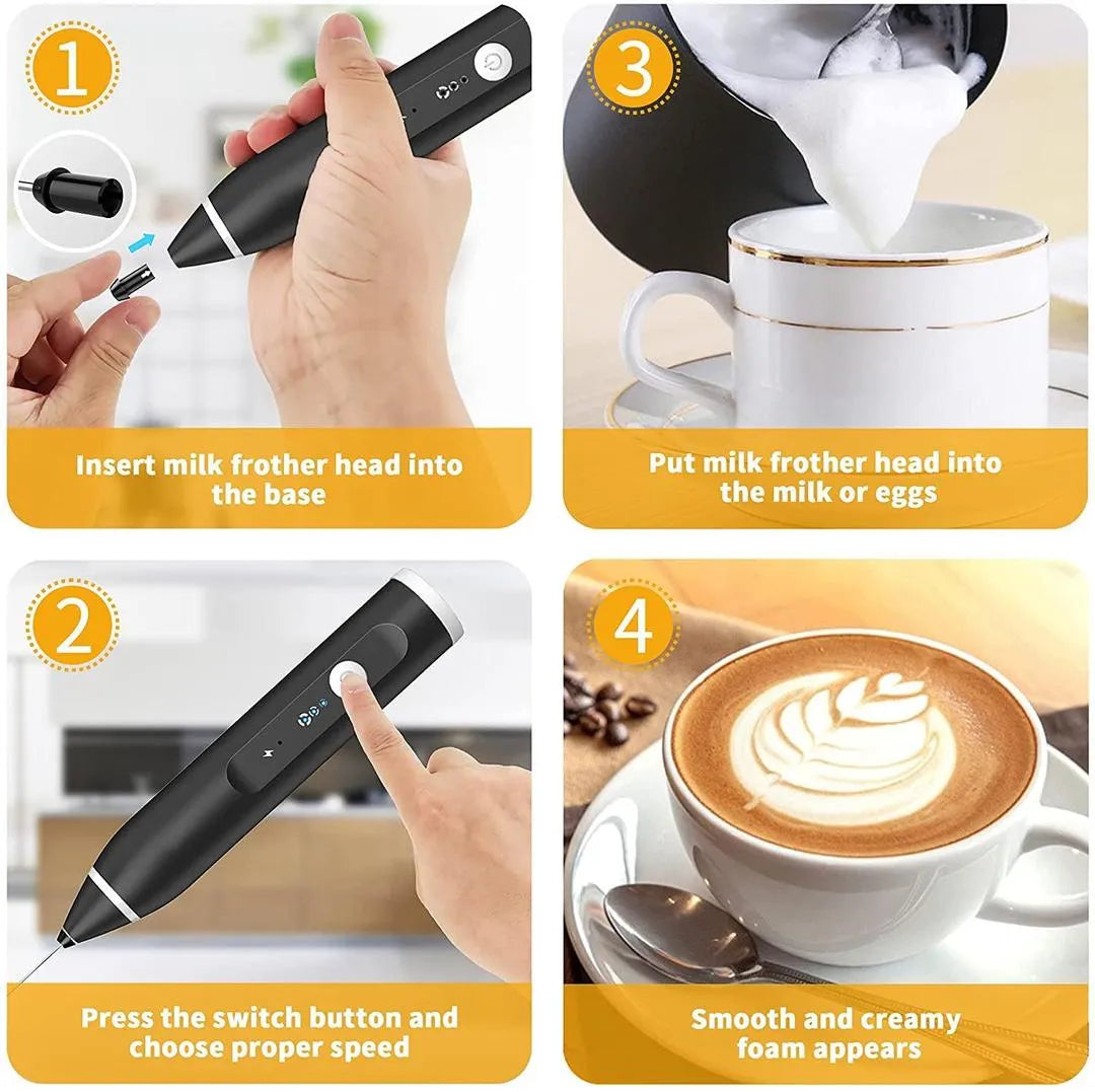 Rechargeable 2-in-1 Coffee Beater & Milk Frother