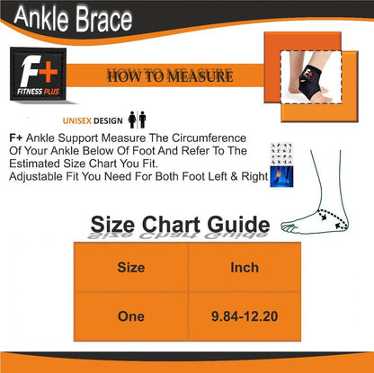 Black Rubber Ankle Support Brace 2 Pcs