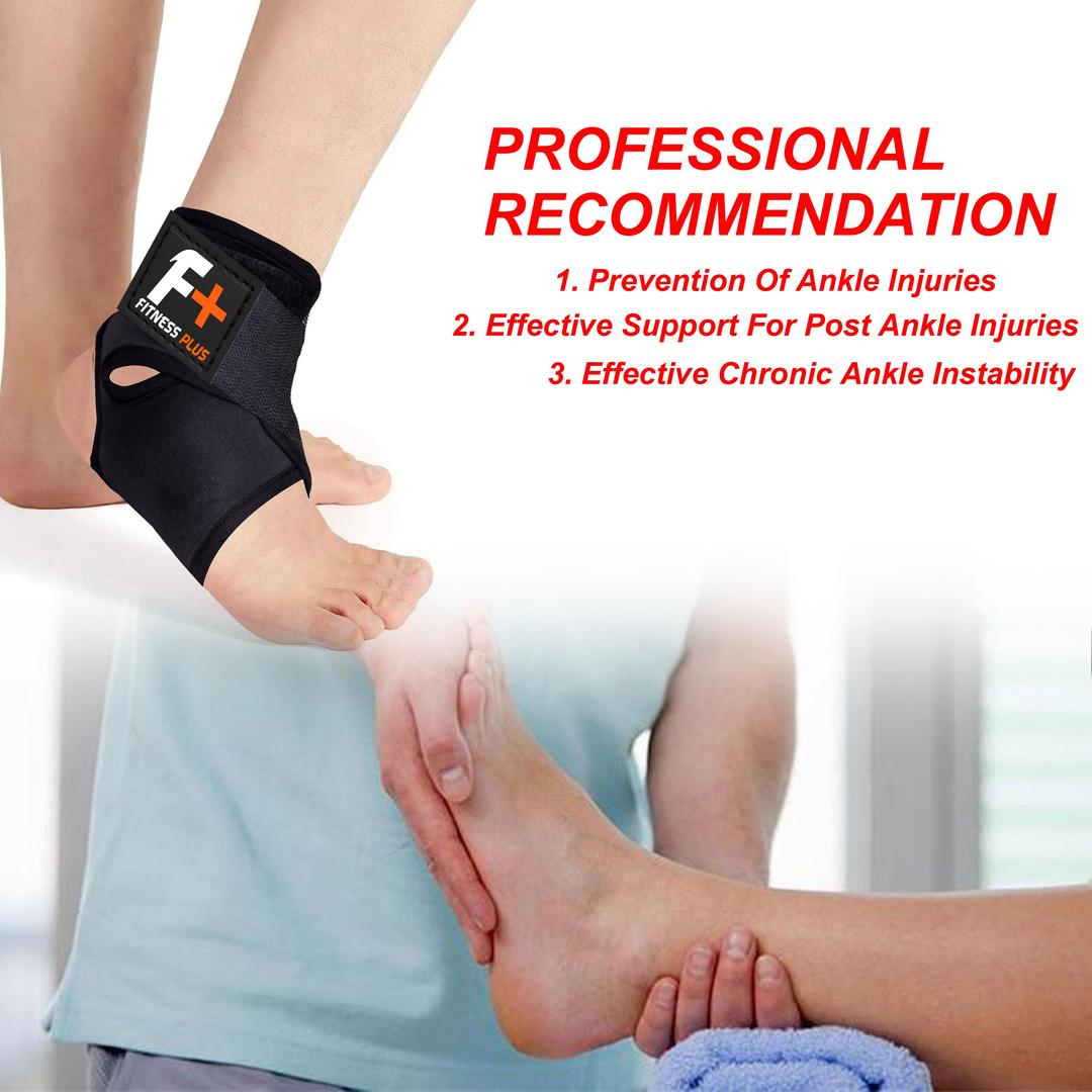 Black Rubber Ankle Support Brace 2 Pcs