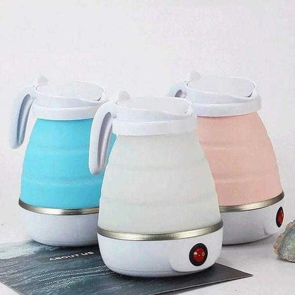 Blue Electric Kettle 600ml Quick Boil Portable