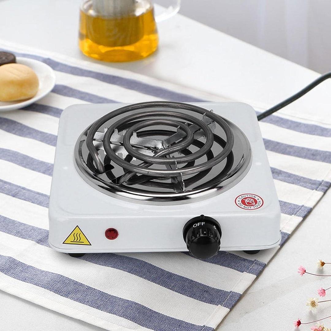 Portable Electric Stove White Stainless Steel Pot