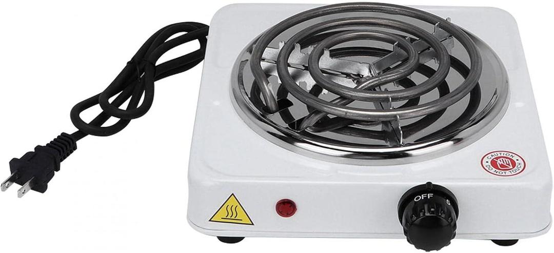 Portable Electric Stove White Stainless Steel Pot