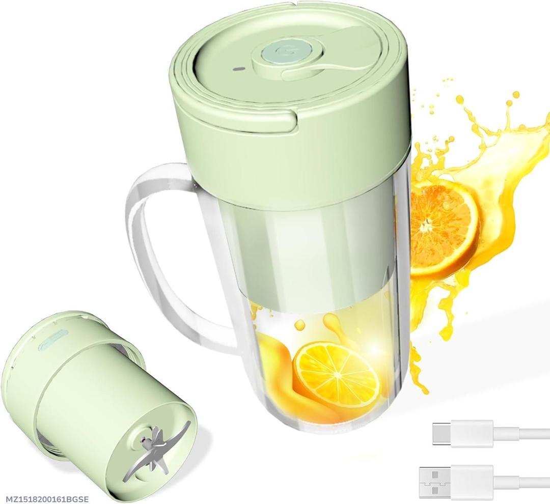 Electric Juice Cup Fast USB Charging Mint Green