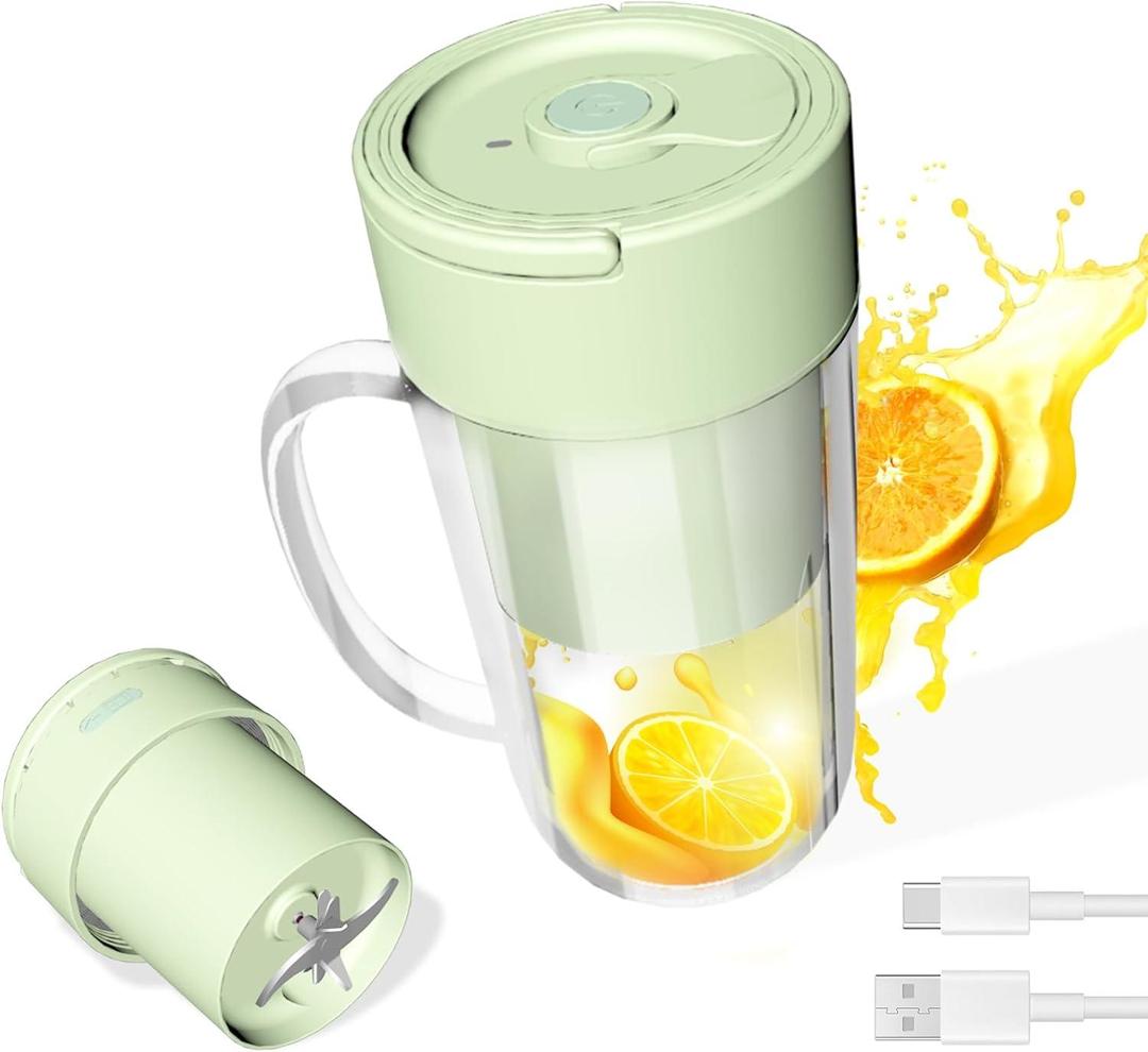 Electric Juice Cup Fast USB Charging Mint Green