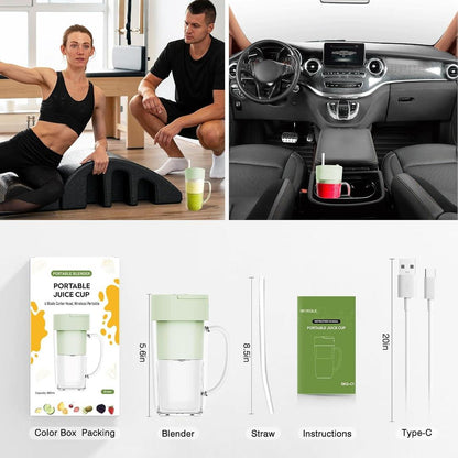 Electric Juice Cup Fast USB Charging Mint Green