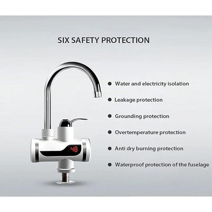 Electric Water Heater Instant Hot Water Silver Stainless Steel